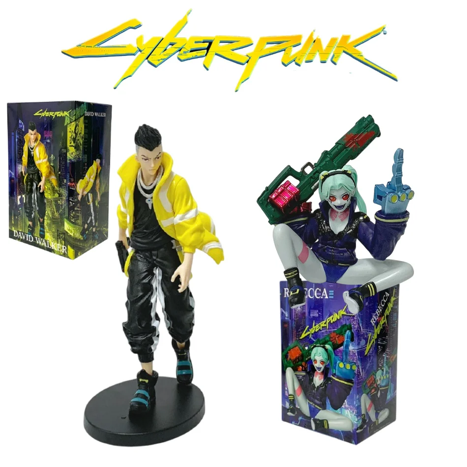Juego de Anime Cyberpunk:Edgerunners, 11-21cm, edición de batalla de Rebecca sentada, David, modelo de figura de acción portátil, juguete Xma, regalo de cumpleaños