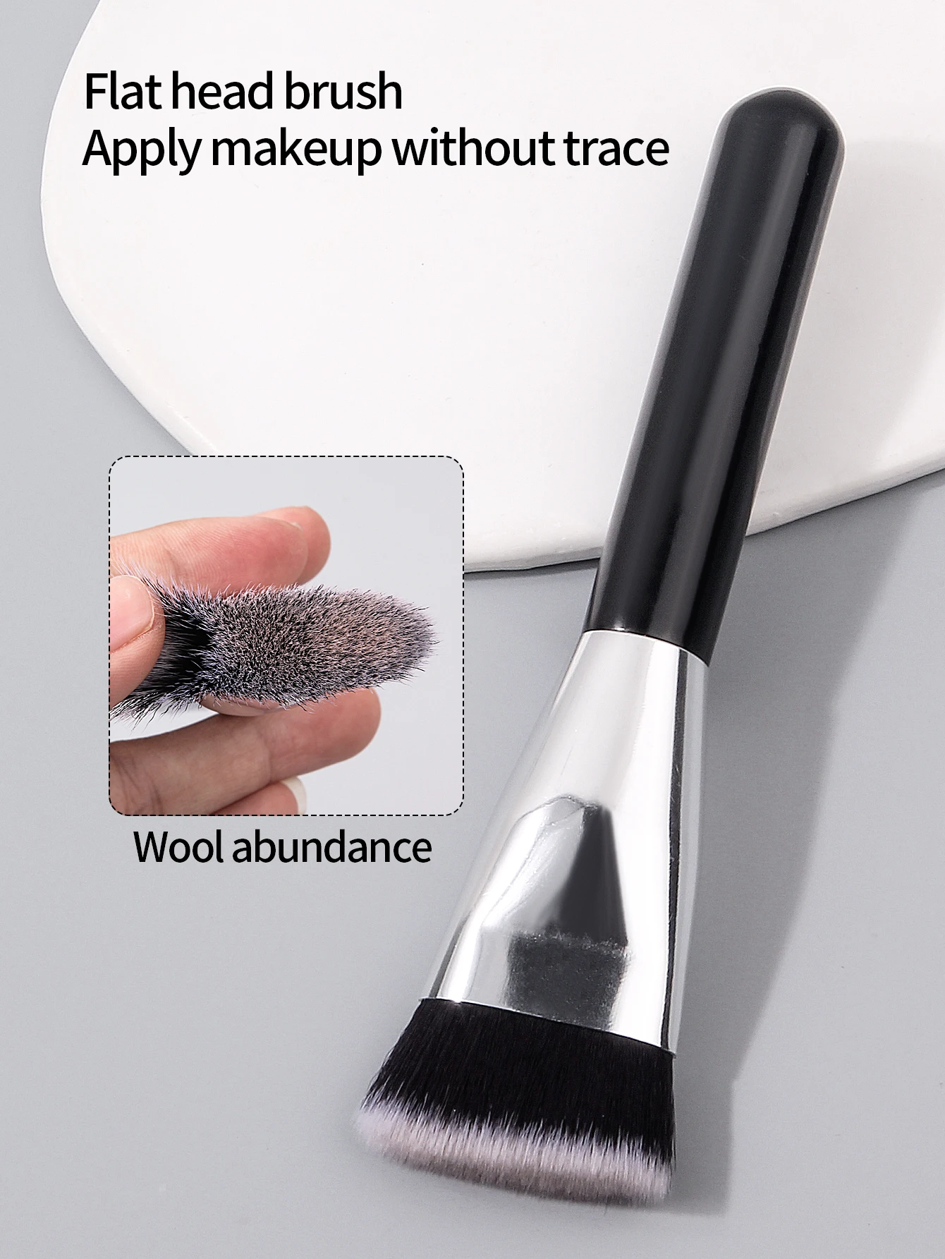 Pincel de contorno de cabeça plana macia 3 peças, pincel corretivo, pincel solto, pincel de maquiagem facial multifuncional, ferramenta de maquiagem portátil