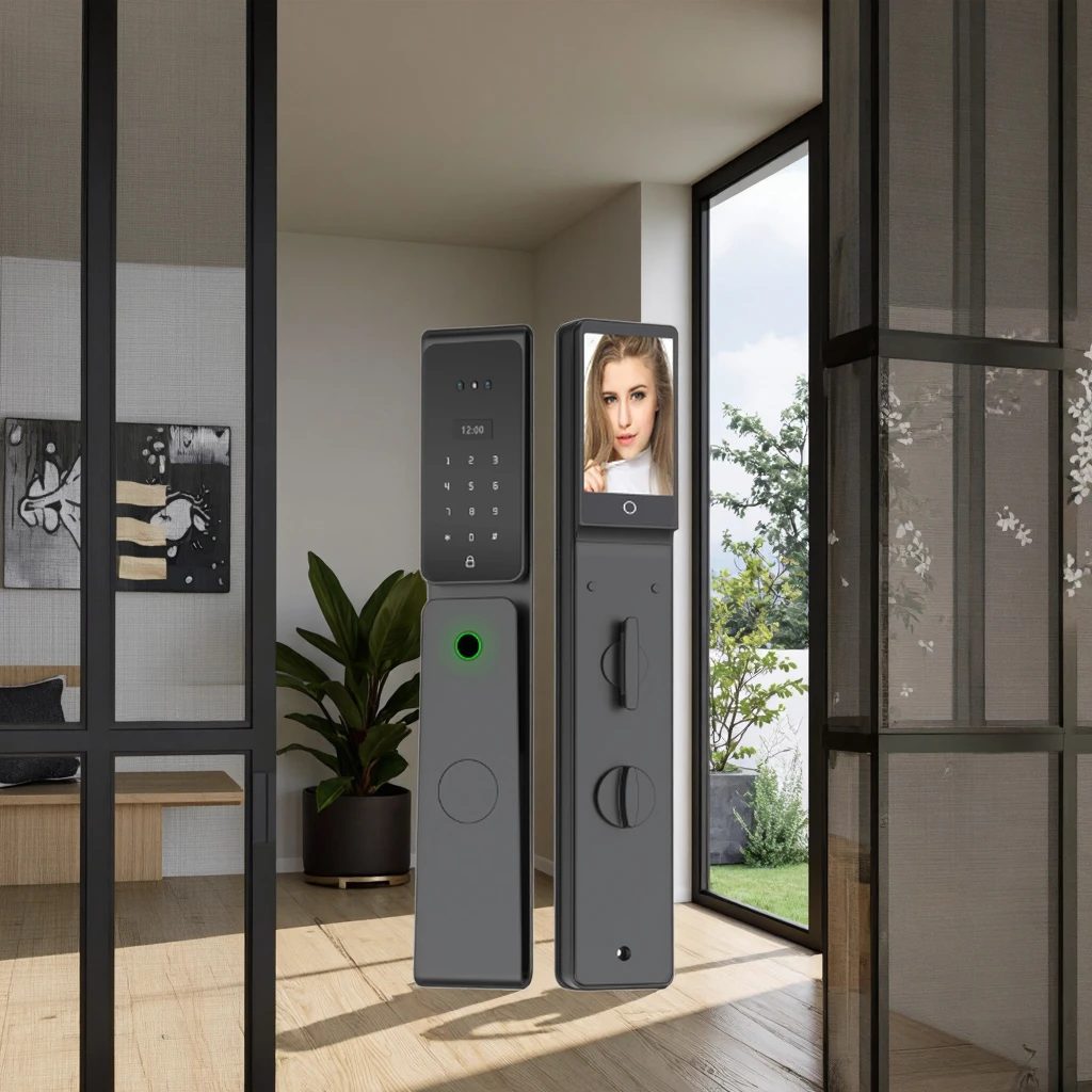 

Высококачественный многофункциональный умный замок с защитой от взлома, распознаванием лиц, отпечатков пальцев, паролем, NFC, управлением через Tuya и Ttlock.