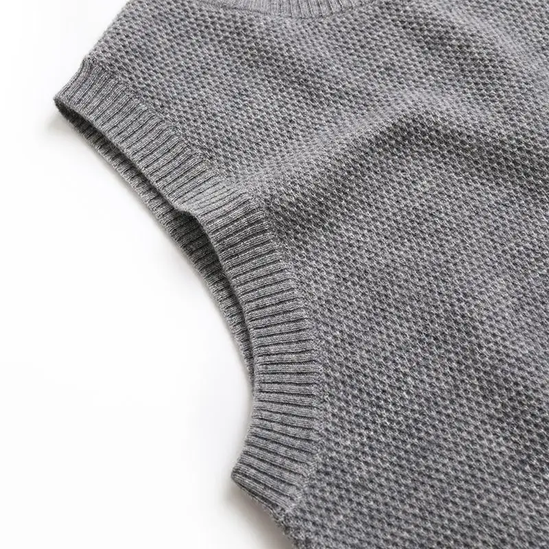 Men Sweater Vest Round Neck Solid Color Knitted Tank Top Autumn Winter M186 view 5