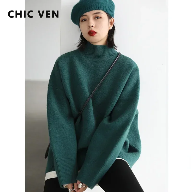 CHIC VEN-suéter holgado de cuello alto para mujer, suéteres de invierno para mujer, Tops gruesos y cálidos, abrigo para mujer 2022