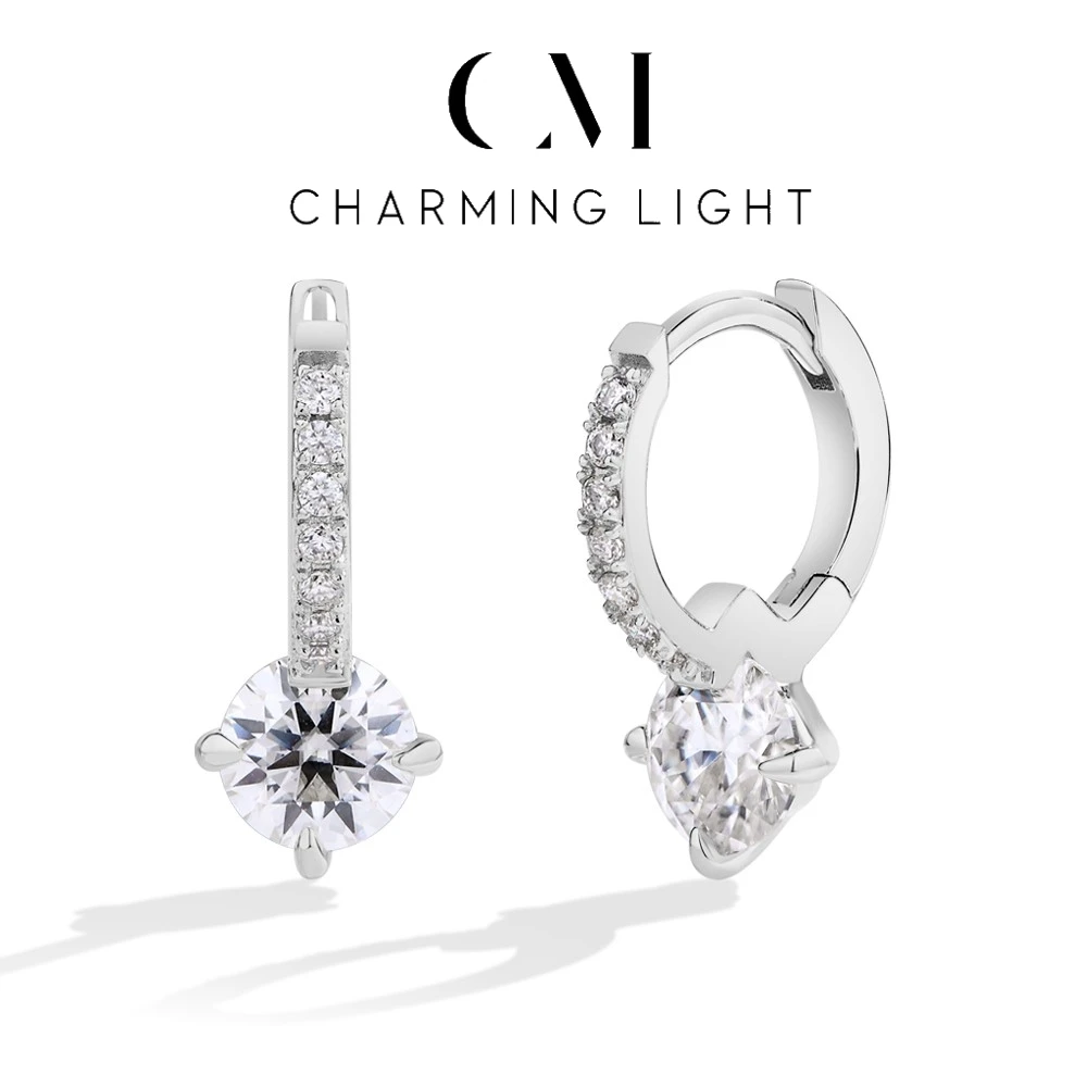 

Charming Minimalist Style 0.6CT Moissanite Diamond Stud Earrings 925 Sterling Silver For Women Elegant Wedding Classic Jewelry