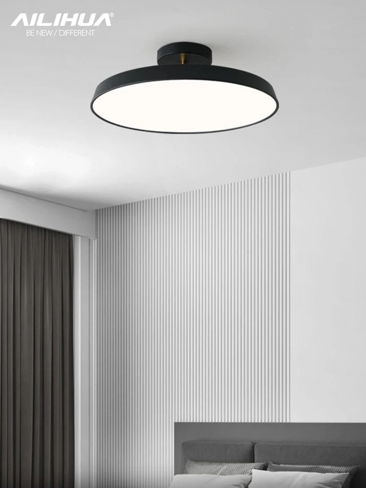 Nordic Macaron Influencer Ceiling Lamp For Living Room Bedroom Home Decor Remote Control Aluminum Ultra-thin Lighting Luminaire