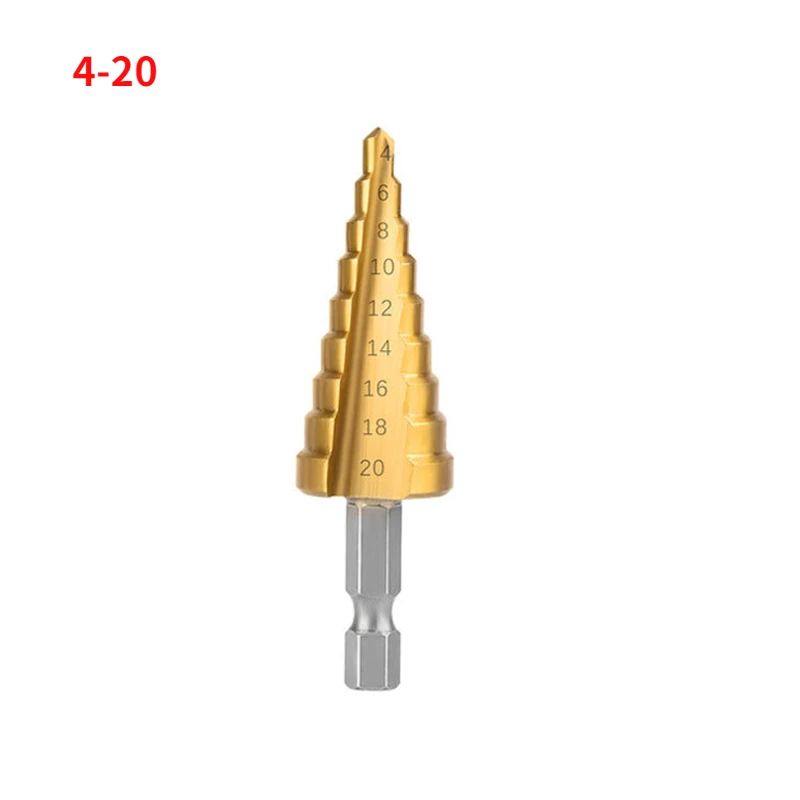 Pokryte tytanem szybkie wiertła stalowe bit do drewna i metalu 3-12mm/4-12mm/4-20mm metal Cutter Core Cone narzędzie do wiercenia