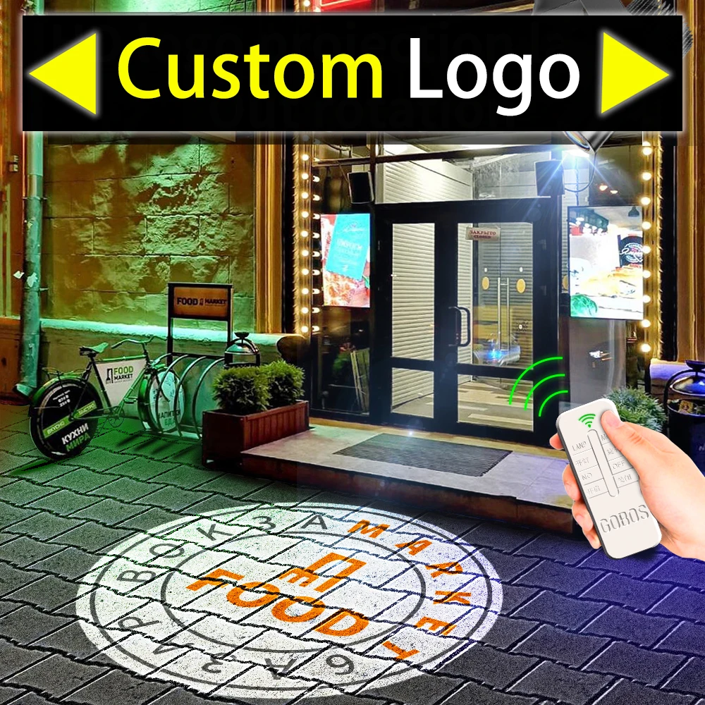 

Custom Led Hd Indoor Door Head Projector Outdoor Waterproof Rotating Advertising Image Projection Lamp Gobo Logo Projector