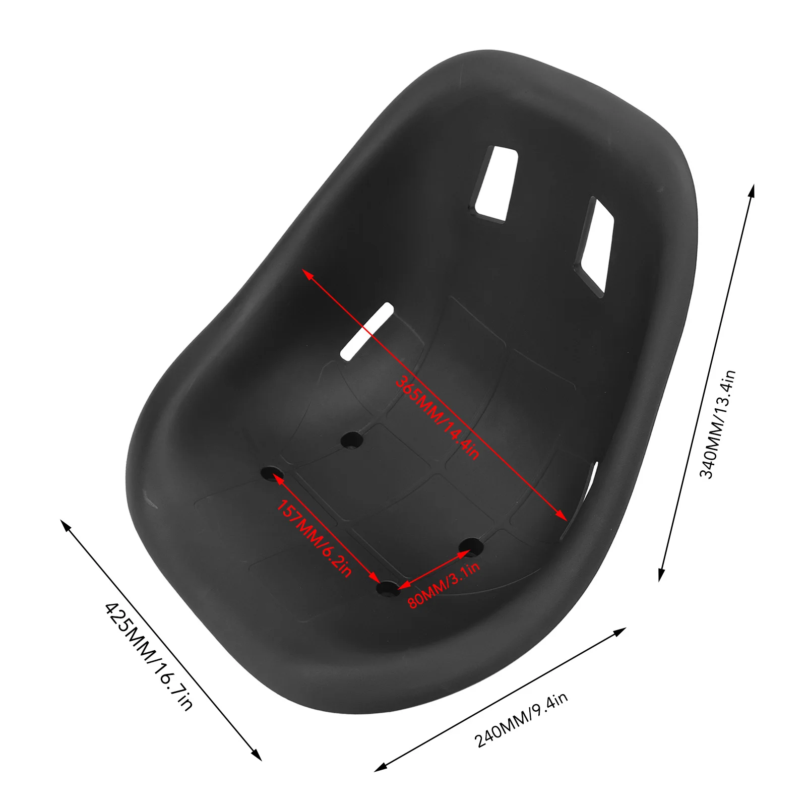 Ergonomic Seat Backrest Saddle ABS Heavy Duty Shockproof Comfortable Universal Fit for Go Kart Drift Balance Bike Modification view 2