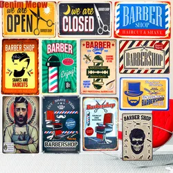Haircut & Shave Retro Metal Plates, Pub Decoration,Advertising, Barbershop Wall Stickers, Top Hairstyle Art Plaque, Home Decor
