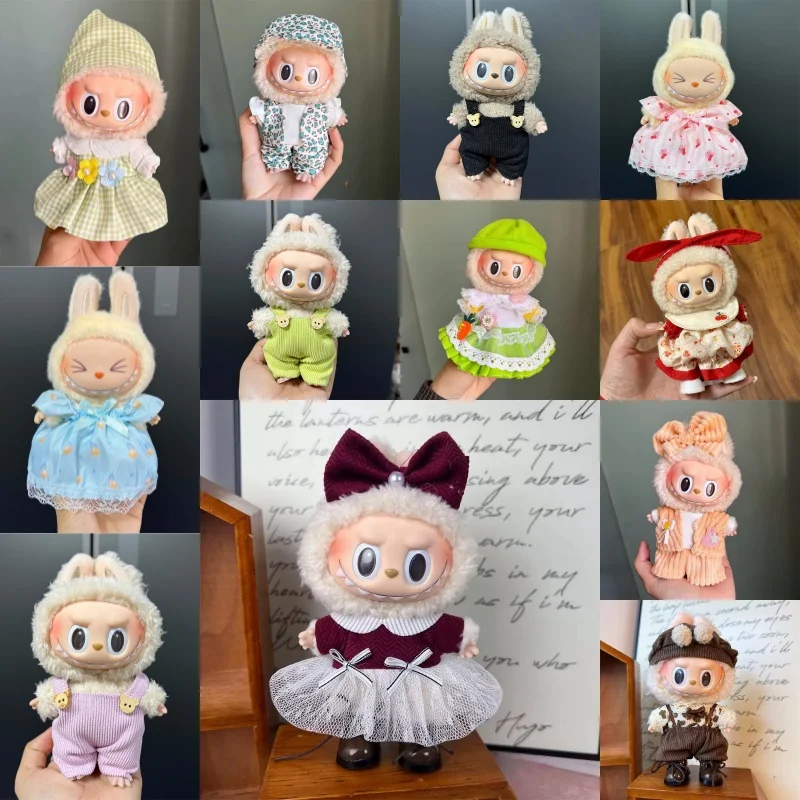 

New 17cm Overalls Collection Clothes Accessories for17cm Labubu Clothing Gift