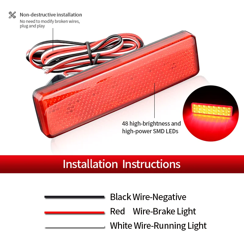 2×LED Rear Bumper Reflector Lights Indicator Taillight Fog Lamps for Opel Vivaro/Movano A/Renault Master/Trafic/Nissan Primastar