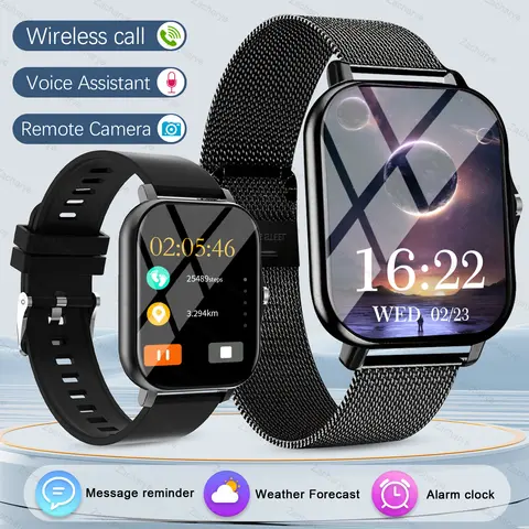 Smart fitness watch, wireless call, multiple exercise modes, SMS alerts, replaceable wallpaper, fitness tracker, outdoor sports