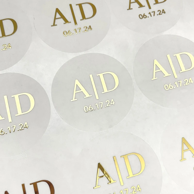 50 قطعة من ملصقات الزفاف على شكل حرف واحد فقط، ملصقات شفافة مخصصة، ملصقات ملصقات مستديرة مخصصة، ملصقات مغلف