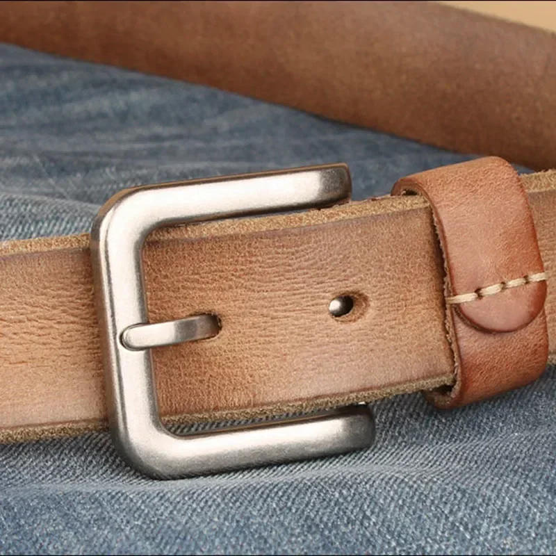 2026 High Quality Belt Men\'s Genuine Leather Top Layer Pure Leather Pin Buckle Jeans Fashion Belts for Men Luxury Designer Brand