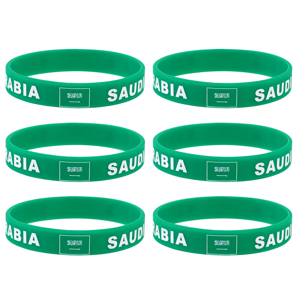 

6 Pcs Silicone Bracelet Flag Wristband International Braclet Country Wristbands Rural Football