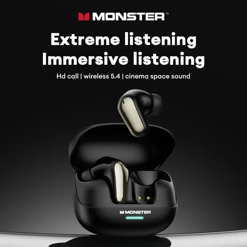Imagen 2 del producto Monster MQT52 auriculares Bluetooth 5,4 auriculares inalámbricos TWS con micrófono auriculares deportivos auriculares con cancelación de ruido para teléfono