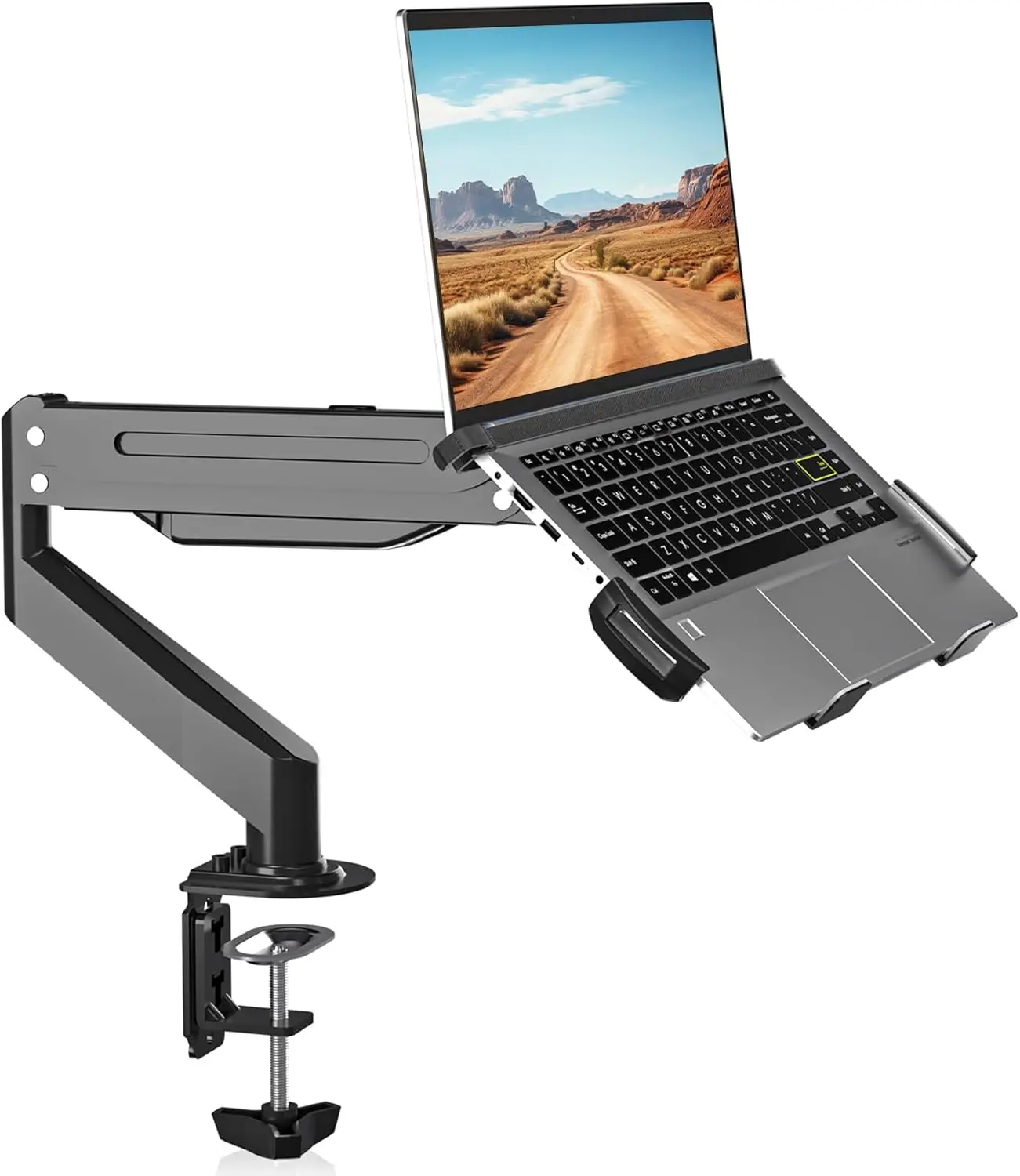 

Полностью регулируемая подставка для ноутбука и монитора для ноутбуков с диагональю 13-18 дюймов, выдерживает до 22 фунтов, с вентилируемым лотком.