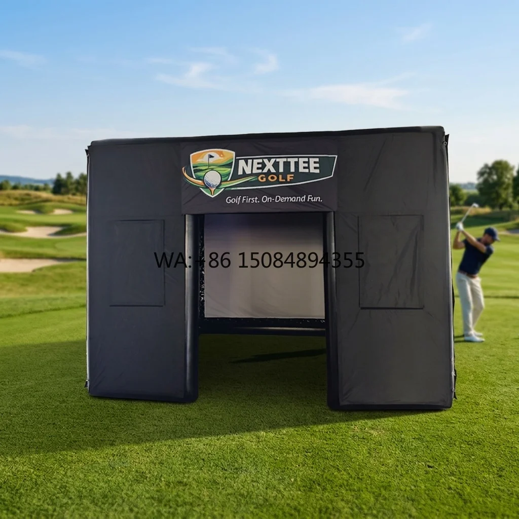 Hot Selling Airtight Custom Golf Simulator Enclosure Outdoor Inflatable Golf Practice Simulator Tent with Hitting Screen