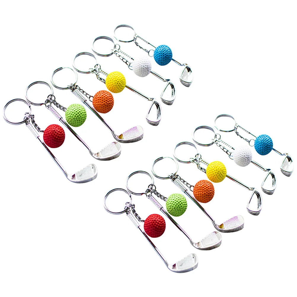 

12 Pcs Golf Keychain Ball Funny Golfer Gifts 8 Golfing Balls Ring Hanging Golfs Accessory