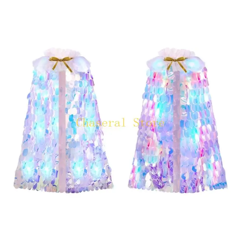 

E7CE Magical Glowing Princess for Little Girls Halloween Christmas Party Costume