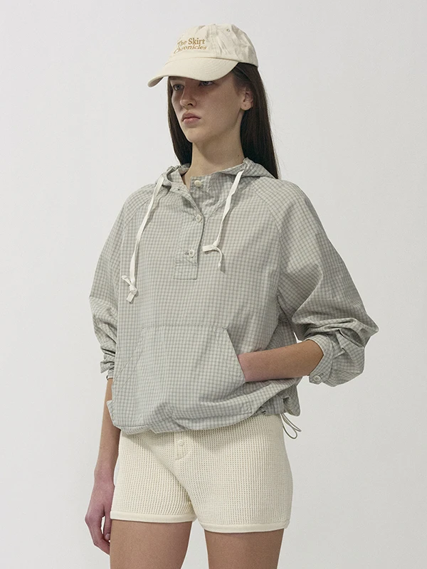 

Loose Long Sve Plaid Hooded irt Women's Overhead Sle Korean Commute Faion Pure Cotton Button ket Design Cotton 00%