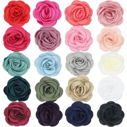 Korean Fabric Flower Brooches for Women Handmade Camellia Corsage Lapel Pins Cardigan Accessories Wedding Party Jewelry