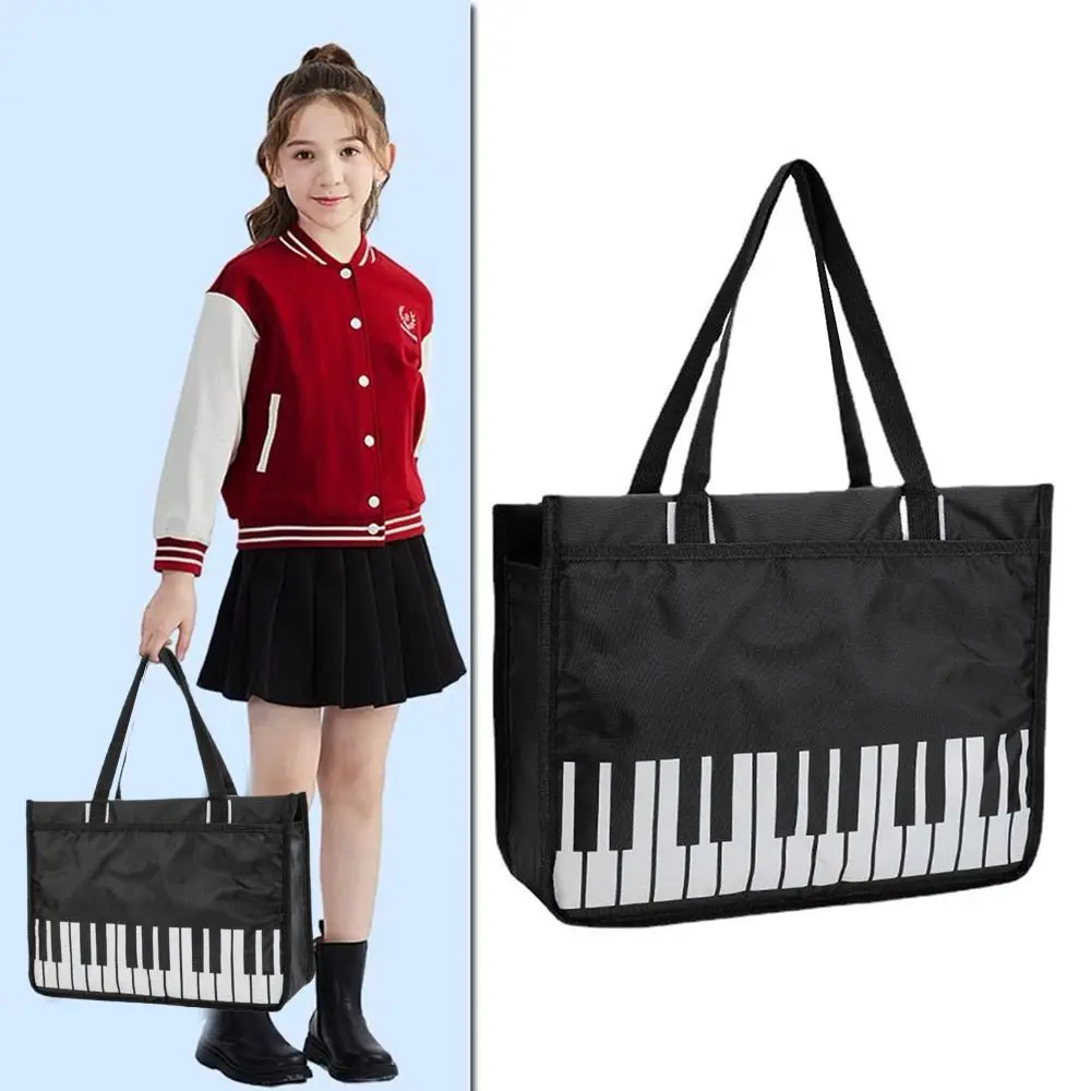 Portable Waterproof Piano Keys Bag Reusable Large Capacity Shoulder Bag Music Book Tote