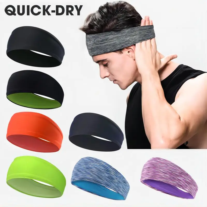 Sports Sweatband for Men Breathable Mesh Design Elastic Hairbands Yoga Headbands Headwear or Running Yoga Fitness Workout 