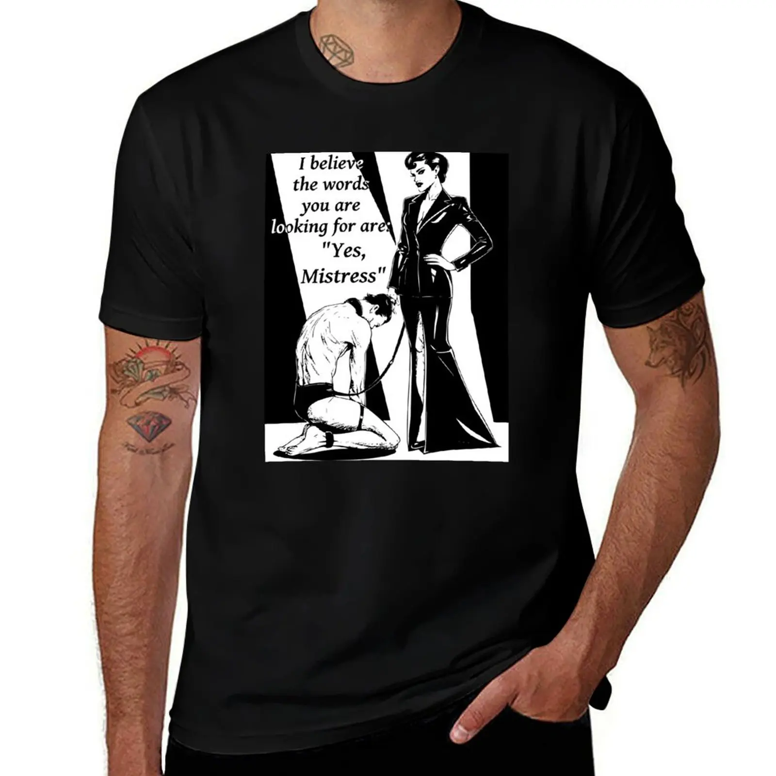 Yes, Mistress Femdom BDSM Quote T-Shirt summer top cotton graphic tees summer tops shirts graphic tee mens workout shirts