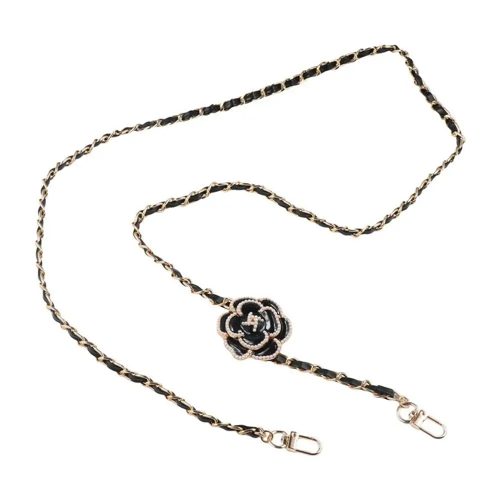 

Цепочка для сумки, анти-потерянная цепочка для телефона через плечо, кожаный чехол для телефона с камелией, подвесной диагональный длинный шейный ремень для телефона, сумка с подвеской