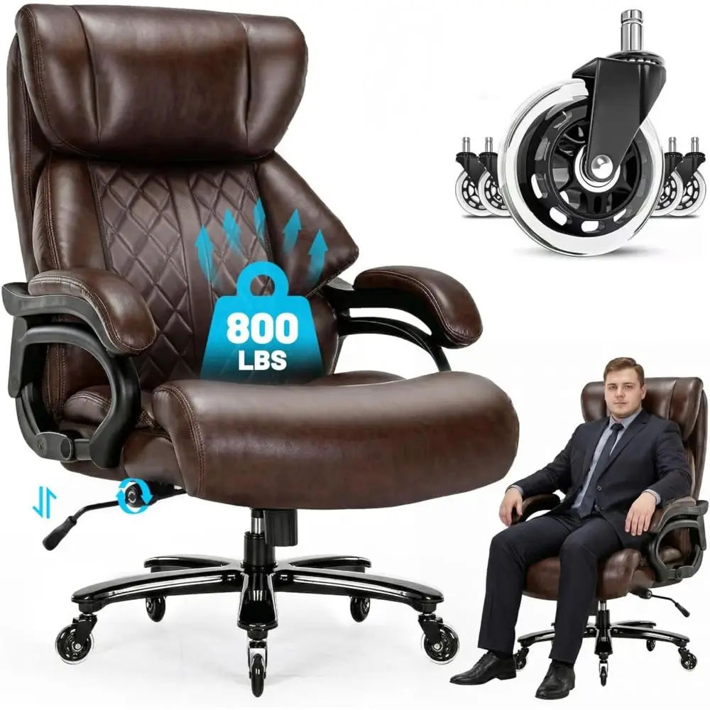 

Heavy Duty Office Chairs with Adjustable Lumbar Support for Large Individuals, Wide Seat and Quiet Wheels
