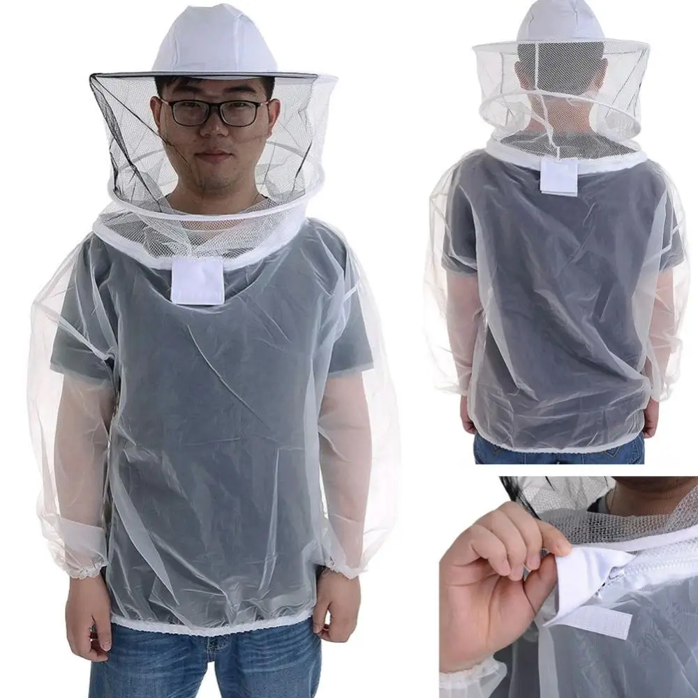 Hat Mesh Veils Smock Beekeepers Beekeeping Anti-Bee Half Body Protective Clothes Transparent Breathable Anti Bite Beekeeping Top