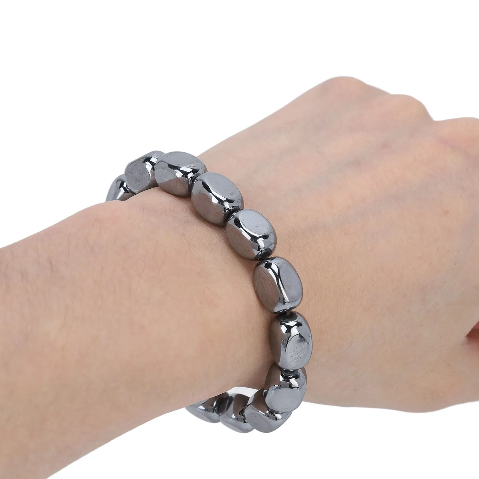 

Terahertz Bracelet Loose Elastic Natural Beads Terahertz Bracelet for Women Men Natural Beads Terahertz Bracelet