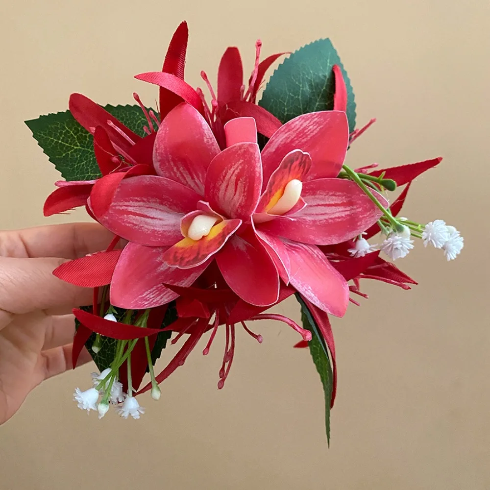 

Colorful Large Flower Hairpin Bohemia Side Clip Flowers Hair Claw Headpieces Headdress Artificial Floral Hair Clip