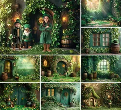 Photography Background Saint Patricks Day Green Leaf Kid Birthday Party Cake Smash Portrait Decor Backdrop Photo Studio Props
