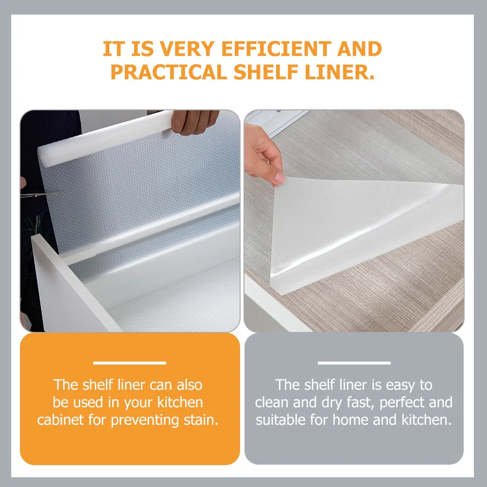 

Waterproof Shelf Liner Cut-To-Fit Non-Slip Cabinet Liner For Kitchen Drawer Organizer Home Storage Protective Mat