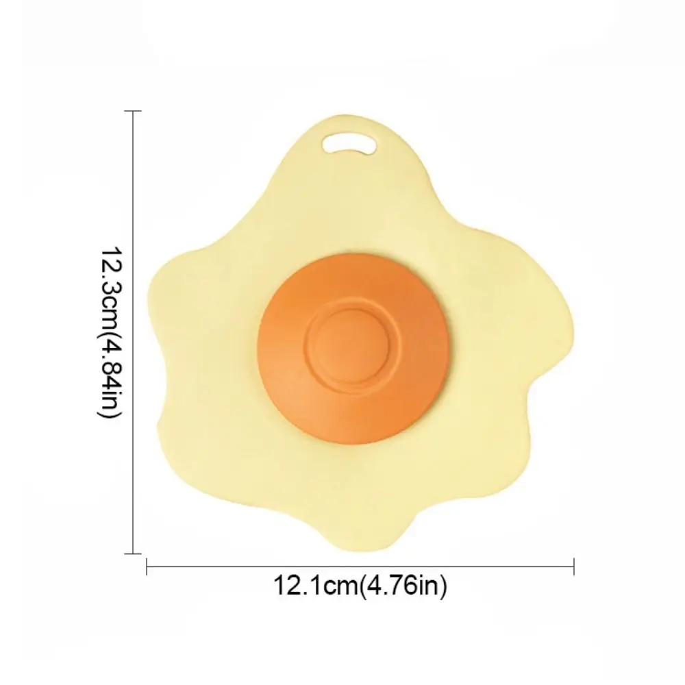 4pcs Fried Egg Shape Floor Drain Cover Flexible Insect Prevention Filter Screen Cartoon Anti Clogging Hair Catcher Stopper
