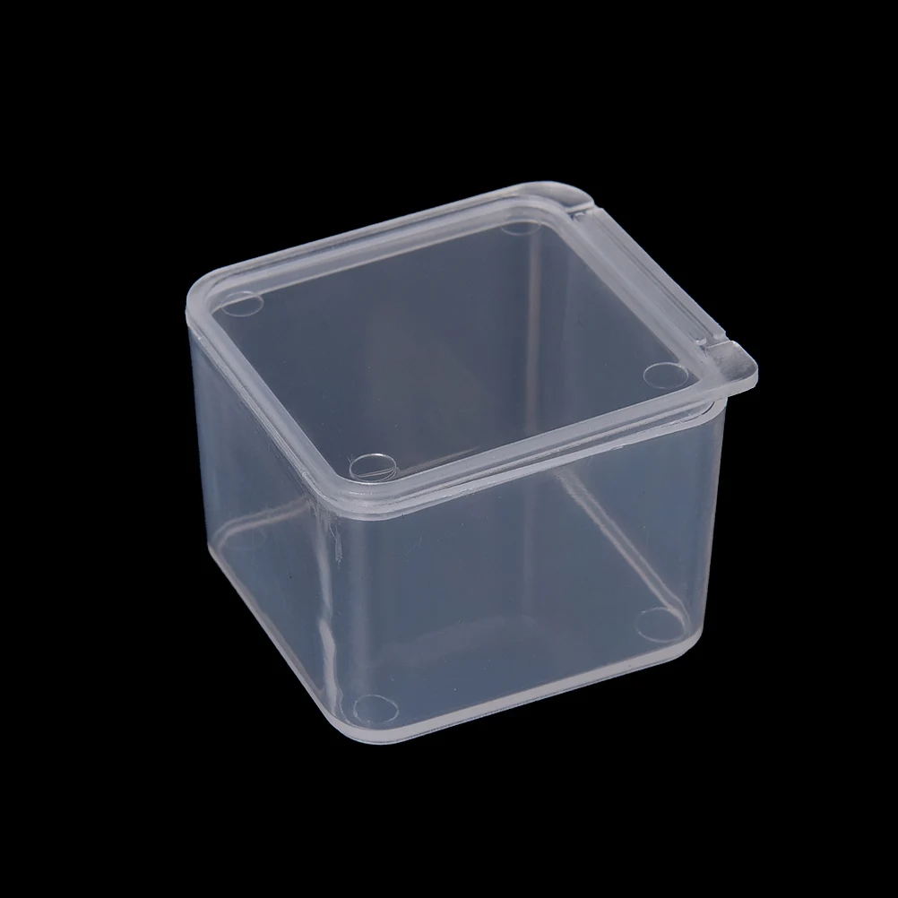 Finishing Container 1PC Transparent Plastic Small Square Boxes Packaging Storage Box With Lid for Jewelry Storage Accessories