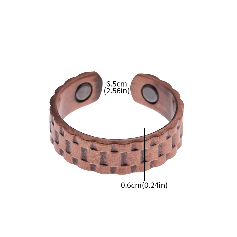 Classic Striped Copper Open Loop Magnetic Energy Treatment Joint Pain Ring Women\\\\\\\'s Men\\\\\\\'s Weight Loss Jewelry