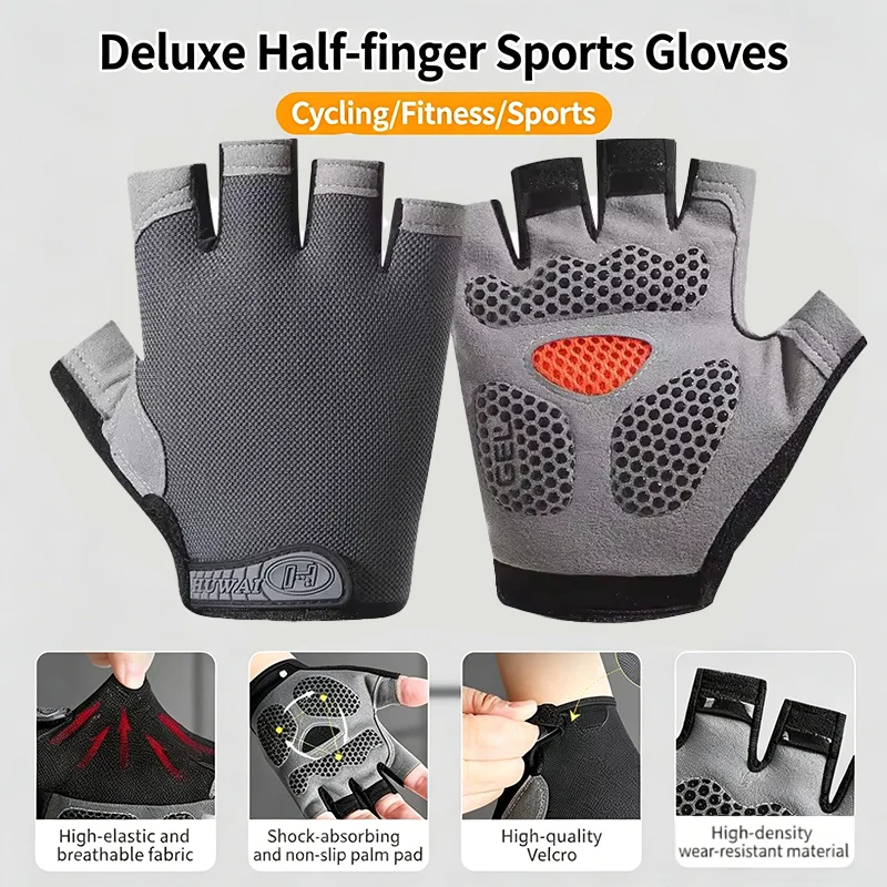 Outdoor Fitness Cycling Hunting Half Finger Gloves Summer Gym Training Weightlifting Gloves Anti Slip and Breathable Gloves