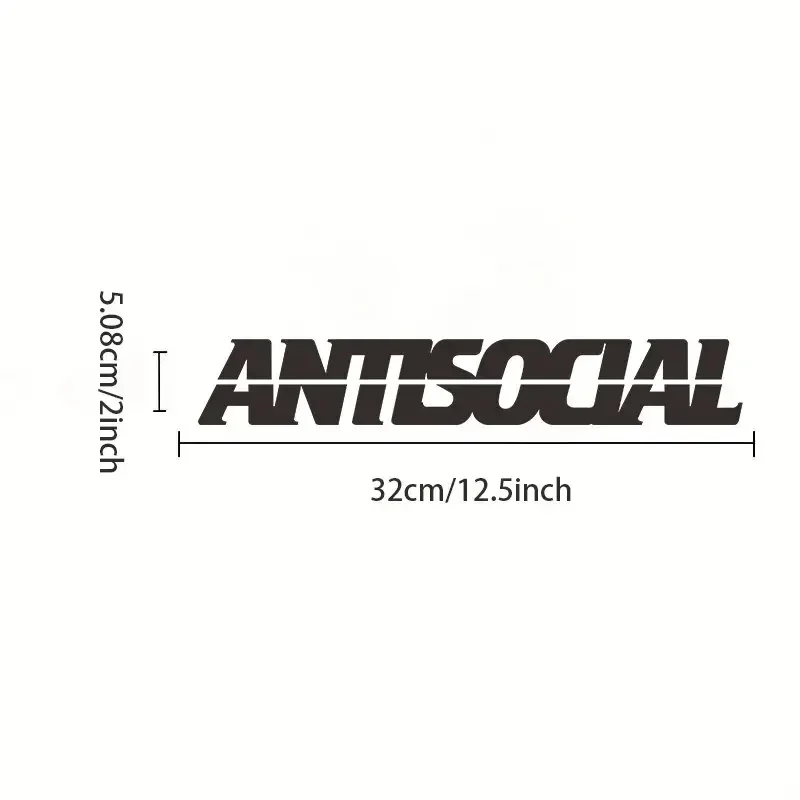 32X5.08cm Letter Sticker Vinyl Waterproof Antsocial Decal Non Fade Reflective Cool Car Decoration Sticker Unique Gift