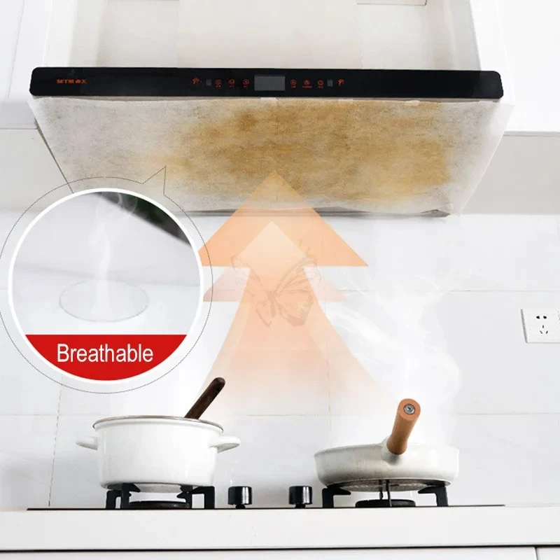 5/10M Disposable Hood Oil Filter Paper Non-woven Cooker Hood Extractor Fan Filter Kitchen Hood Grease Anti Oil Cotton - view 3