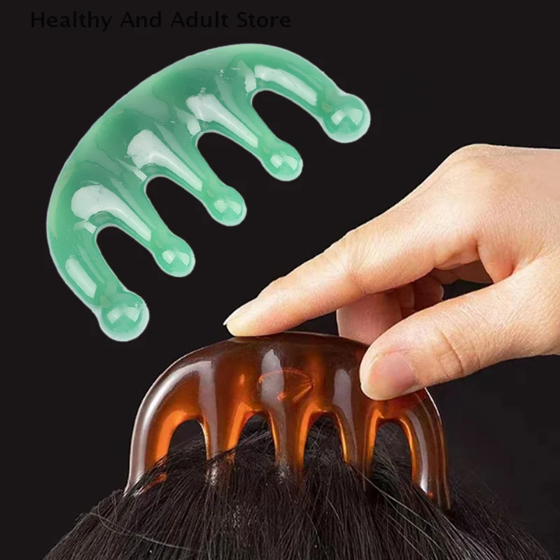 Five Teeth Meridian Massage Comb Resin Big Teeth Head Acupoint Therapy Artifact Claws Decompression Portable Body Scalp Comb