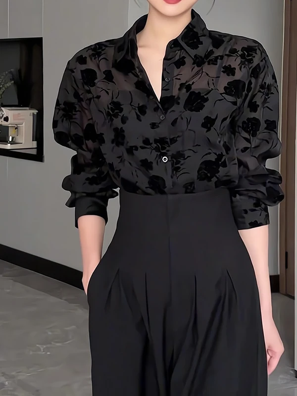 

Женские длинные свеки с принтом Ele Bla, весенний дизайн, свободные модные корейские пуговицы для поездок на работу, полиэтиленовые...