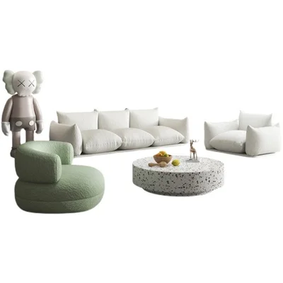 

For Creative Design Fabric Sofa New Small Apartment Modern Simple Living Room Straight Combination Set