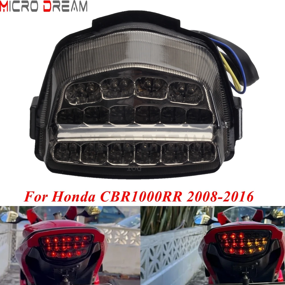 

Для Honda CBR1000RR CBR 1000RR 2008-2016 мотоциклетный светодиодный задний фонарь Янтарные указатели поворота Красный стоп-сигнал Тормозные задние фонари в сборе