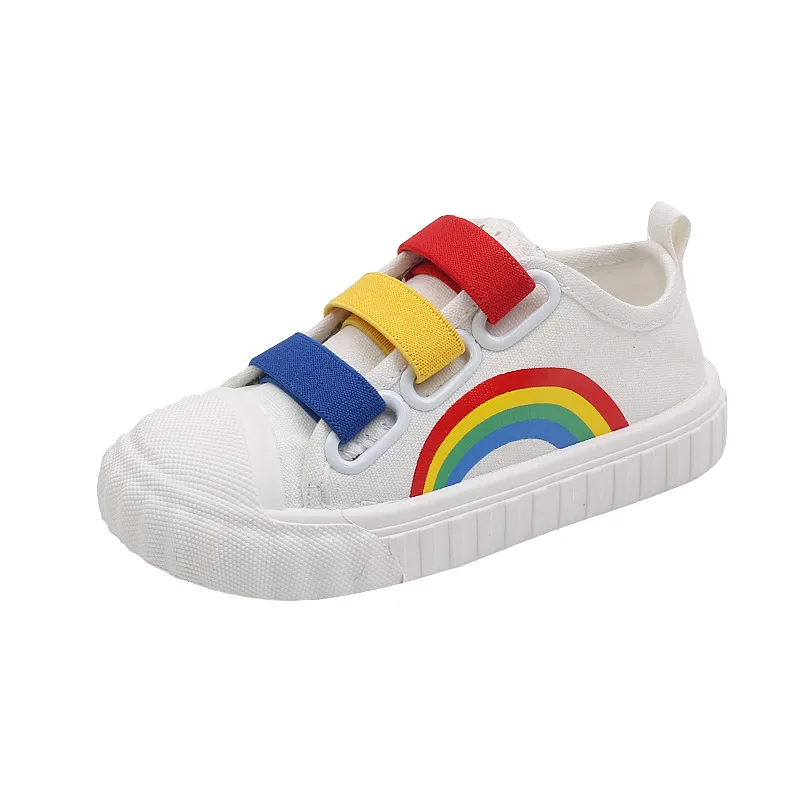 Children\'s Canvas Sneakers Boy Fashion Rainbow Casual Shoes 2023 Autumn New Anti Slip Breathable Kids Shoes Colorful Girls Shoes