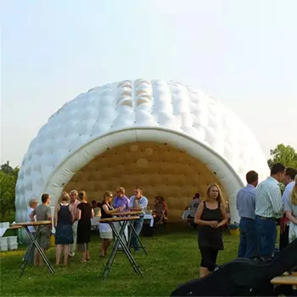 Tienda de campaña inflable con cúpula de iglú gigante, carpa con led y soplador para fiestas o eventos al aire libre, hecha a medida, 8m, venta al por mayor