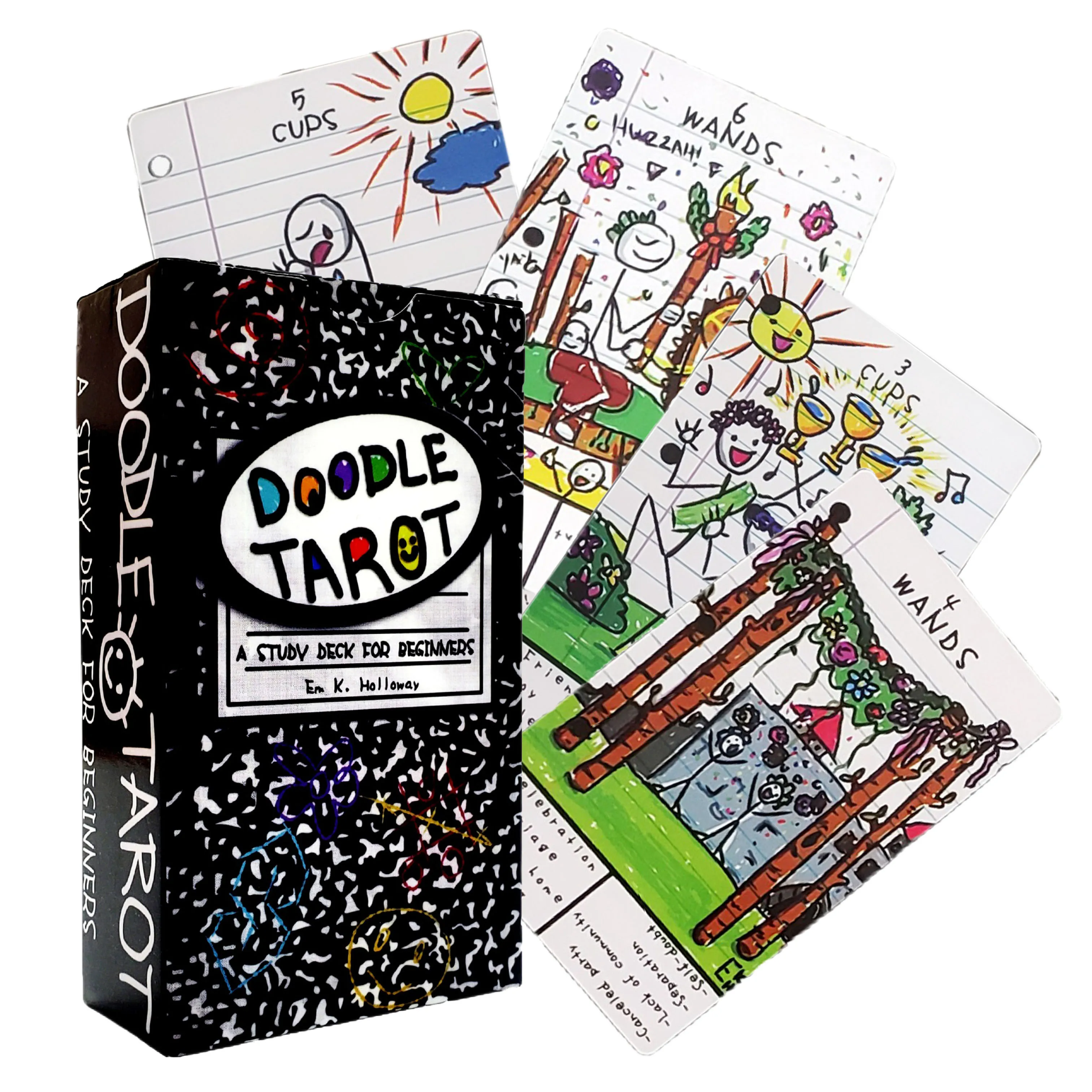 Doodle Tarot Card Size 12x7cm 78pcs Witch Tarot Deck Set with Guidebook Fortune Telling Game Home Family Entertainment Games