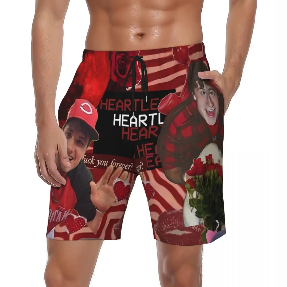 

Bathing Suit J-Josh Hutchersons Board Shorts Summer Actor Red Photo Casual Beach Shorts Men Sports Quick Dry Beach Trunks