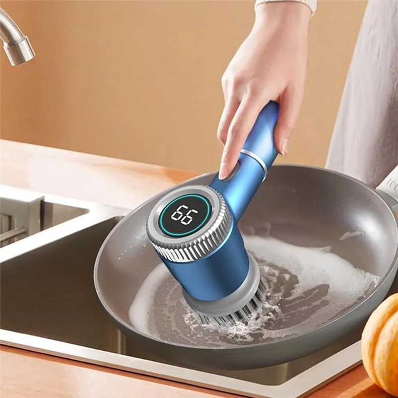 

Efficient-Power Cleaning Brush With 5 Heads & 3 Speeds Electric Scrub IPX7 Water Proof Multifunctional Portable Cleaning Brush