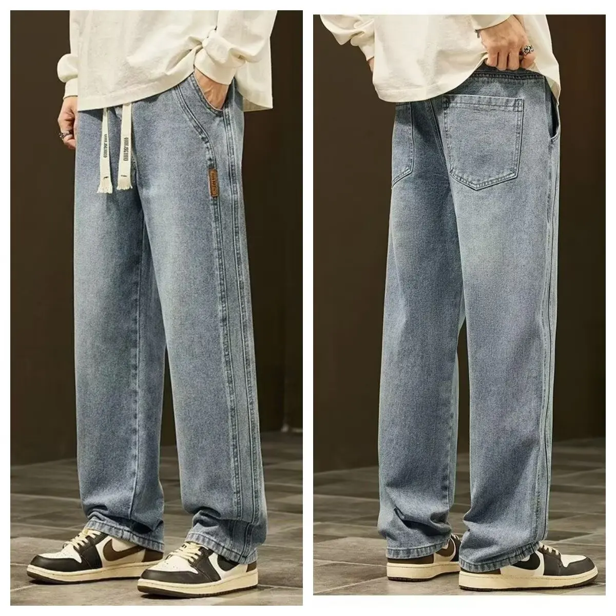 Hong Kong Trendy Men's Summer New Style 2025 Personalized Letter Jeans Hip Hop Ins Trendy High Street Trendy Rascal Handsome Pan